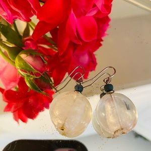 White Stone Earrings